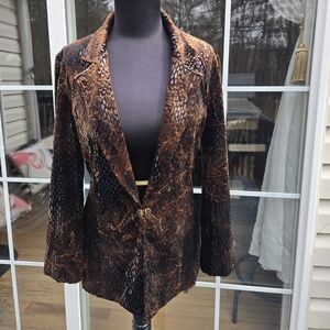 Brown Textured Women's Jacket